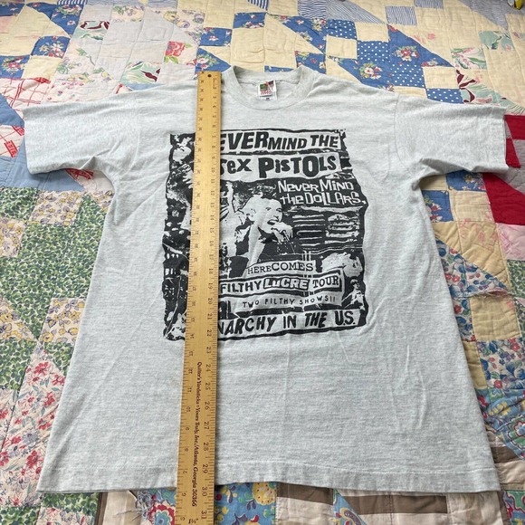 Vintage 90s Sex Pistols Filthy Lucre Tour Nevermind Johnny Rotten AOP Tee Large - Picture 6 of 13